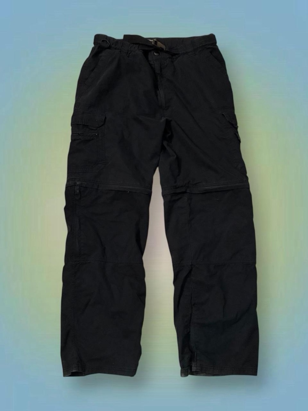 Black Cargo Wide-Leg Pants/Shorts - Picture 3 of 8